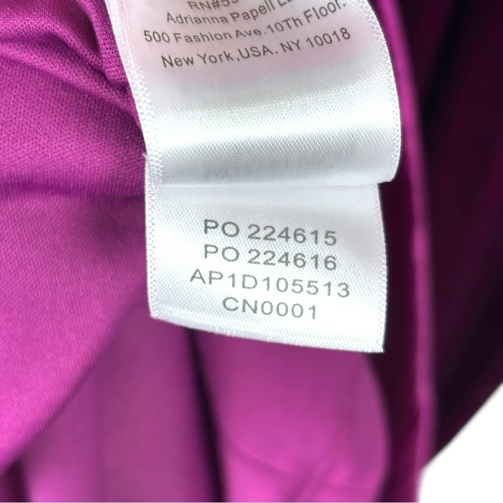 ADRIANNA PAPELL FUCHSIA PINK VELVET SURPLICE MIDI DRESS AP1D105513 - Picture 13 of 14